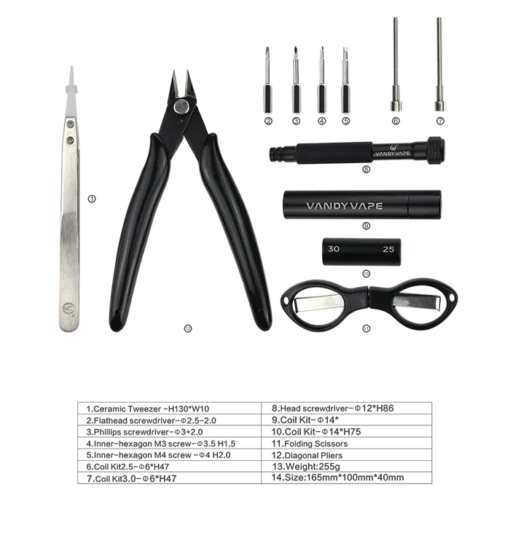 Vandy Vape Tool Kit Pro Herramientas 4 Vandy Vape Tool Kit Pro Herramientas