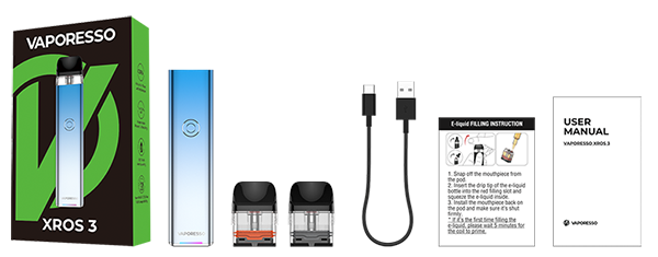 Vaporesso XROS 3 Kit Pod 25 Vaporesso XROS 3 kit incluye