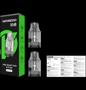 Resistencias Vaporesso Vibe Dual Mesh (2un) 9 Contenido pack Vaporesso Vibe Dual Mesh 0.7/1.0 ohm - caja 2 pods y manual