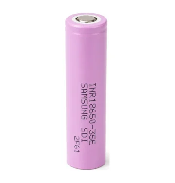 Batería Samsung INR18650-35E 3500mAh 8A wrap rosado - celda litio original flat top