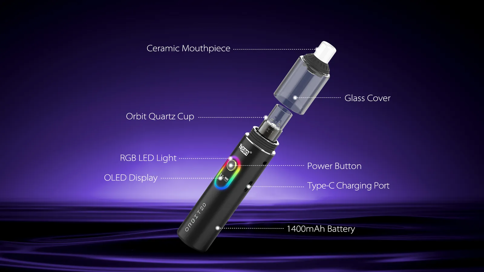 Vaporizador Yocan Orbit 2 10 Vaporizador Yocan Orbit 2 - copa de cuarzo y piezas